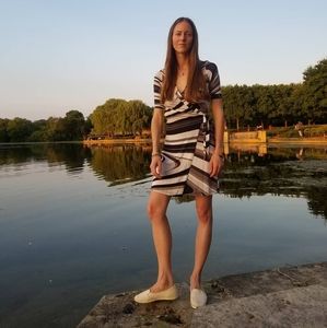 swirl print wrap dress